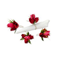 Martha Stewart Collection Valentine’s Day Tulip Napkin Rings, Set of 4