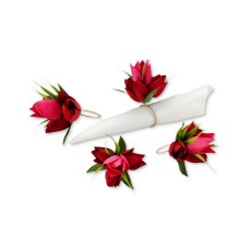 Martha Stewart Collection Valentine’s Day Tulip Napkin Rings, Set of 4