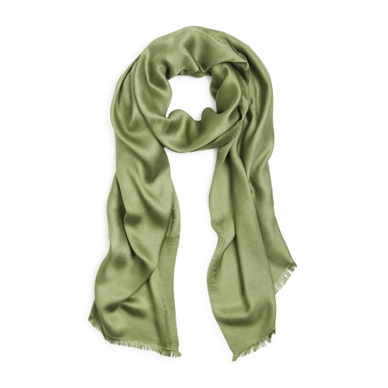  Upupa Solid Silk Scarf, Green