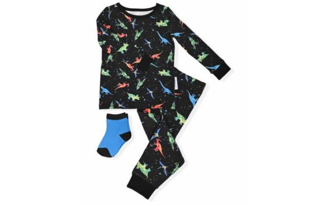 Max & Olivia Baby and Toddler Boys 2-Piece Pajama Set with Socks, 18M, Black