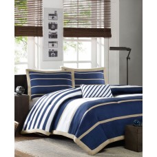 Mi Zone Ashton Full/Queen 4 Piece Comforter Set, Navy