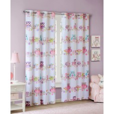 Mi Zone Kids Wise Wendy 50″ x 63″ Owl Printed Blackout Grommets Window Panel, Multi