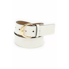 Michael Kors Pebbled Leather Belt, Size Large in Optic White at Nordstrom