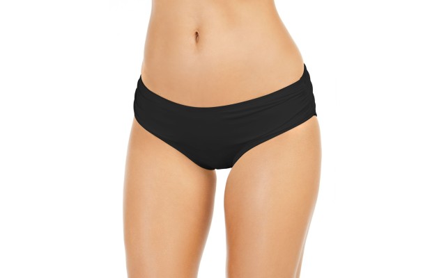 Michael Kors Shirred Bikini Bottoms, Large, Black