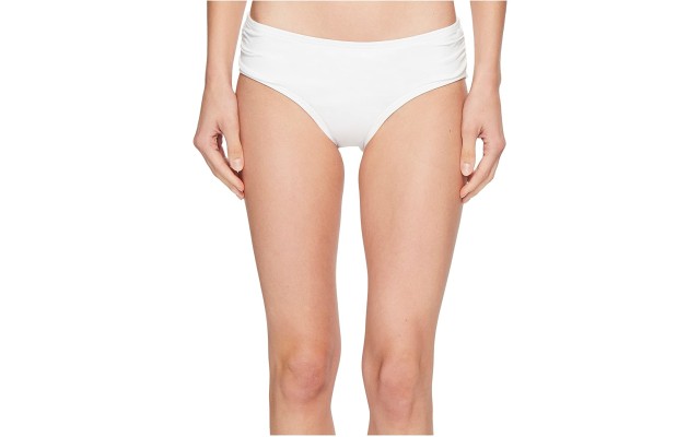  Shirred Bikini Bottoms, X-Small, White