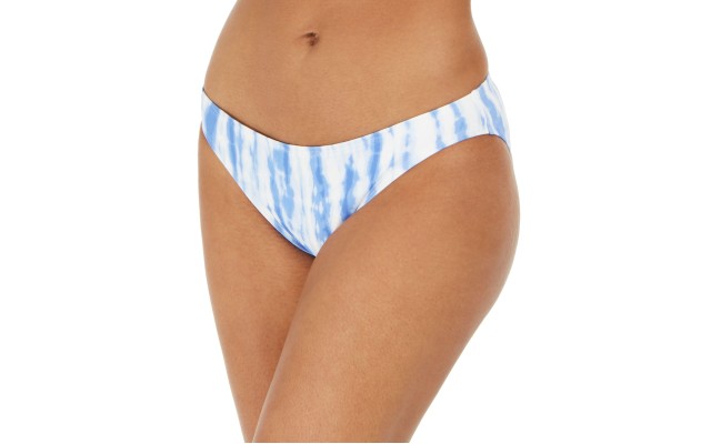  Tie-Dye Classic Bikini Bottoms, White/Blue, Large