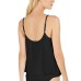  Layered Underwire Tankini Top, Black, X-Large