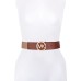 Michael  Logo Buckle Stretch Belt – Brown, L/XL