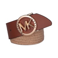 Michael Michael Kors Logo Buckle Stretch Belt – Brown, L/XL