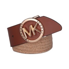 Michael Michael Kors Logo Buckle Stretch Belt – Brown, L/XL
