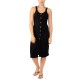  Juniors’ Adjustable Button-Front Cover-Up, X-Small, Black