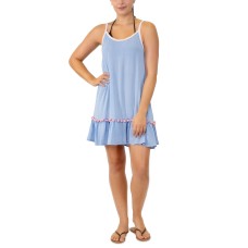 Miken Juniors’ Adjustable Pom-Pom-Trim Cover-Up, X-Small, Blue