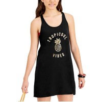 Miken Juniors Graphic-Print Cotton Cover-Up Dress, Black, S