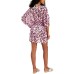  Juniors’ Leopard-Print Smocked-Waist Cover-Up, X-Small, Pink