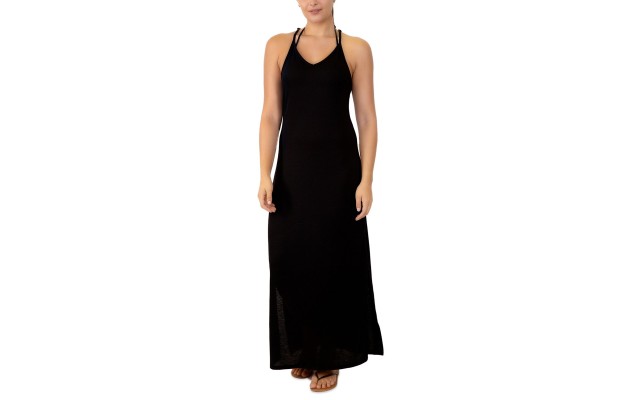  Juniors’ Racerback Maxi Cover-Up, Small, Black