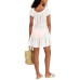  Juniors’ Ruffled Cover-Up Dress, Large, White