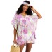  Juniors’ Lace-Up Caftan Cover-Up with Headband, Mutlicolor, Large