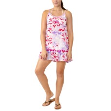 Miken Juniors’ Printed Tiered Pom-Pom Cover-Up, Multicolor