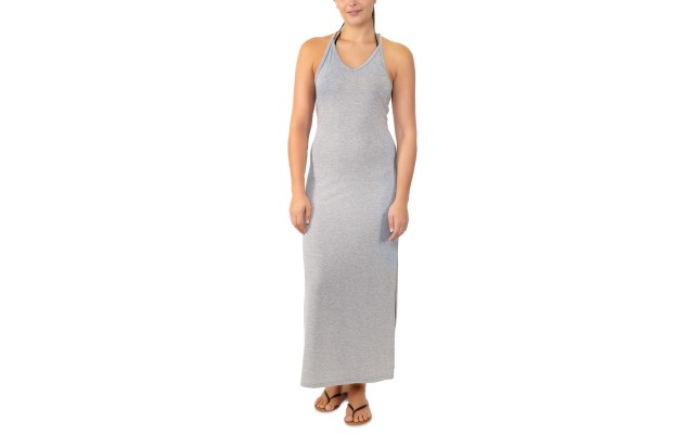  Juniors’ Racerback Maxi Cover-Up, Light Gray, X-Large
