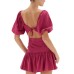  Freshwater Ruffled Tie-Back Dress, Orchid, Large