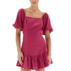 Minkpink Freshwater Ruffled Tie-Back Dress, Orchid, Large