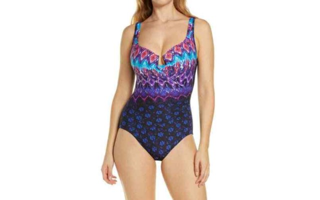  Bella Alba Escape Underwire One-Piece Swimsuit Women’s Swimsuit, Navy, 10