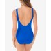  Escape One-Piece Allover Slimming Underwire Swimsuit, Blue, 12