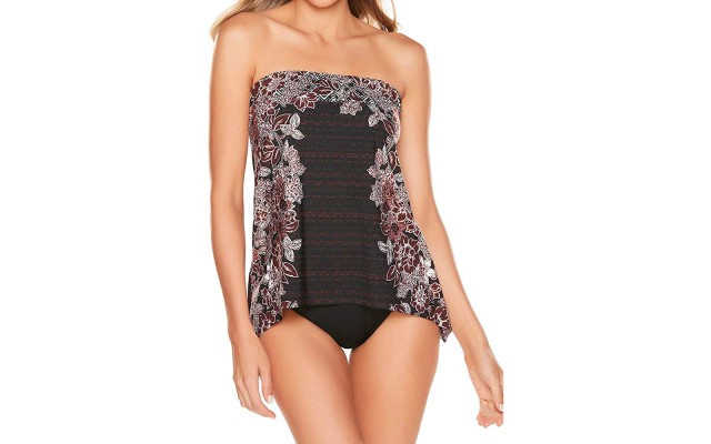  Mendhika Bandini Tankini Top Women’s Swimsuit, Brown, 12