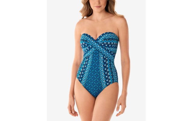  Mosaica Seville Tummy Control One-Piece Swimsuit, Blue, 10