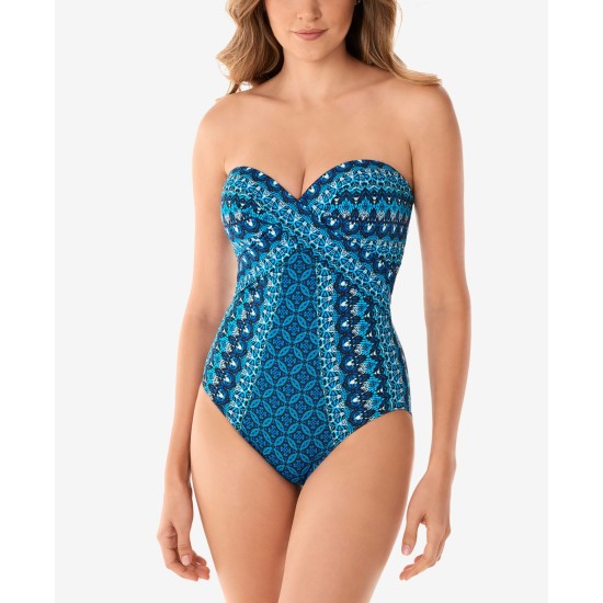  Mosaica Seville Tummy Control One-Piece Swimsuit, Blue, 16