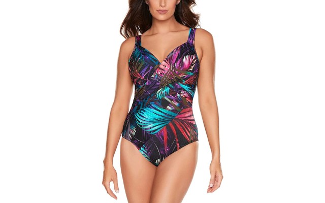  Mystical Palms Revele Printed Underwire One Piece Swimsuit, Multi, 14