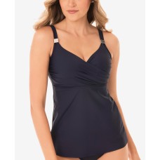 Miraclesuit Solid Surplice Tankini Top Women’s Swimsuit, Midnight, 36DDD