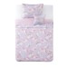  Rainbow Unicorn Twin 3 Piece Comforter Set Bedding, Lilac