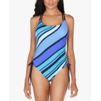 Nautica Newport Stripe One-Piece Swimsuit, Blue, X-Large