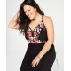  Plus Size Embroidered Corset-Back Gown