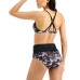  Cloud-Dye High-Waist Bikini Bottoms, Large, Black