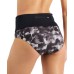  Cloud-Dye High-Waist Bikini Bottoms, Large, Black