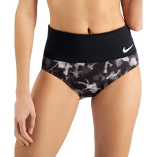Nike Cloud-Dye High-Waist Bikini Bottoms, Large, Black