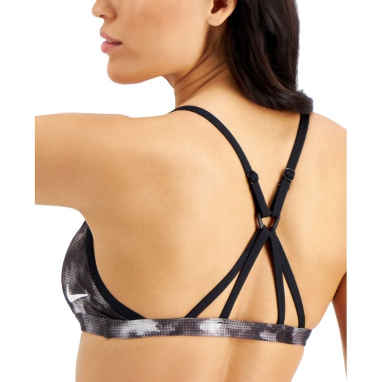  Cloud-Dye Strappy Crossback Bikini Top, X-Large, Black