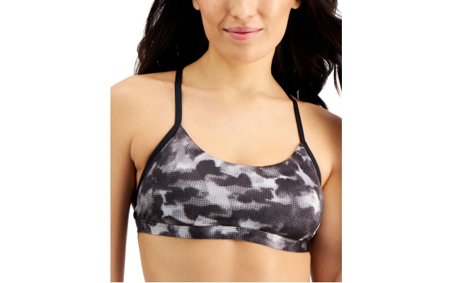  Cloud-Dye Strappy Crossback Bikini Top, X-Large, Black
