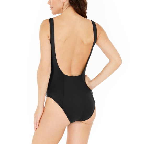  Essential U-Back One-Piece Swimsuit, X-Small, Black