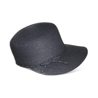 Nine West Black Packable Classic Braid Framer Hat, One size, Black
