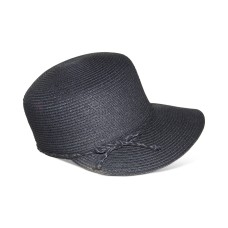 Nine West Black Packable Classic Braid Framer Hat, One size, Black