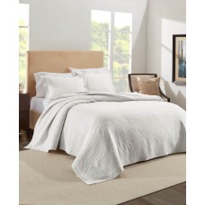 Nouvelle Home Ella European Matalasse  Full Queen Coverlet Set, White