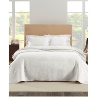 Nouvelle Home Raphaela European Matalasse Coverlet Set, Queen, White