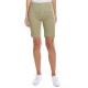  High-Rise Button-Fly 5-Pocket Bermuda Jean Shorts, Sage, 25