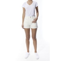 Oat High-Rise Carpenter Shorts, 25, White