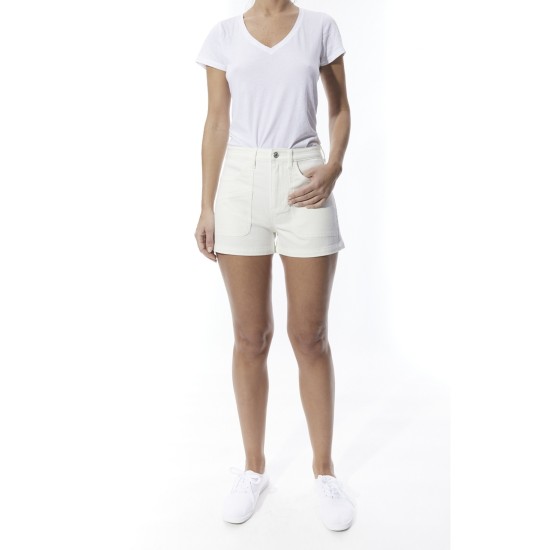 Oat High-Rise Carpenter Shorts, 25, White
