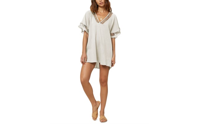 O’neill Juniors’ Wallows Cotton Crochet Cover-Up Tunic,Cream, M