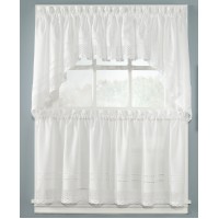 Peri Pair of Crochet 58″ x 24″ Cafe Curtains, White, 58